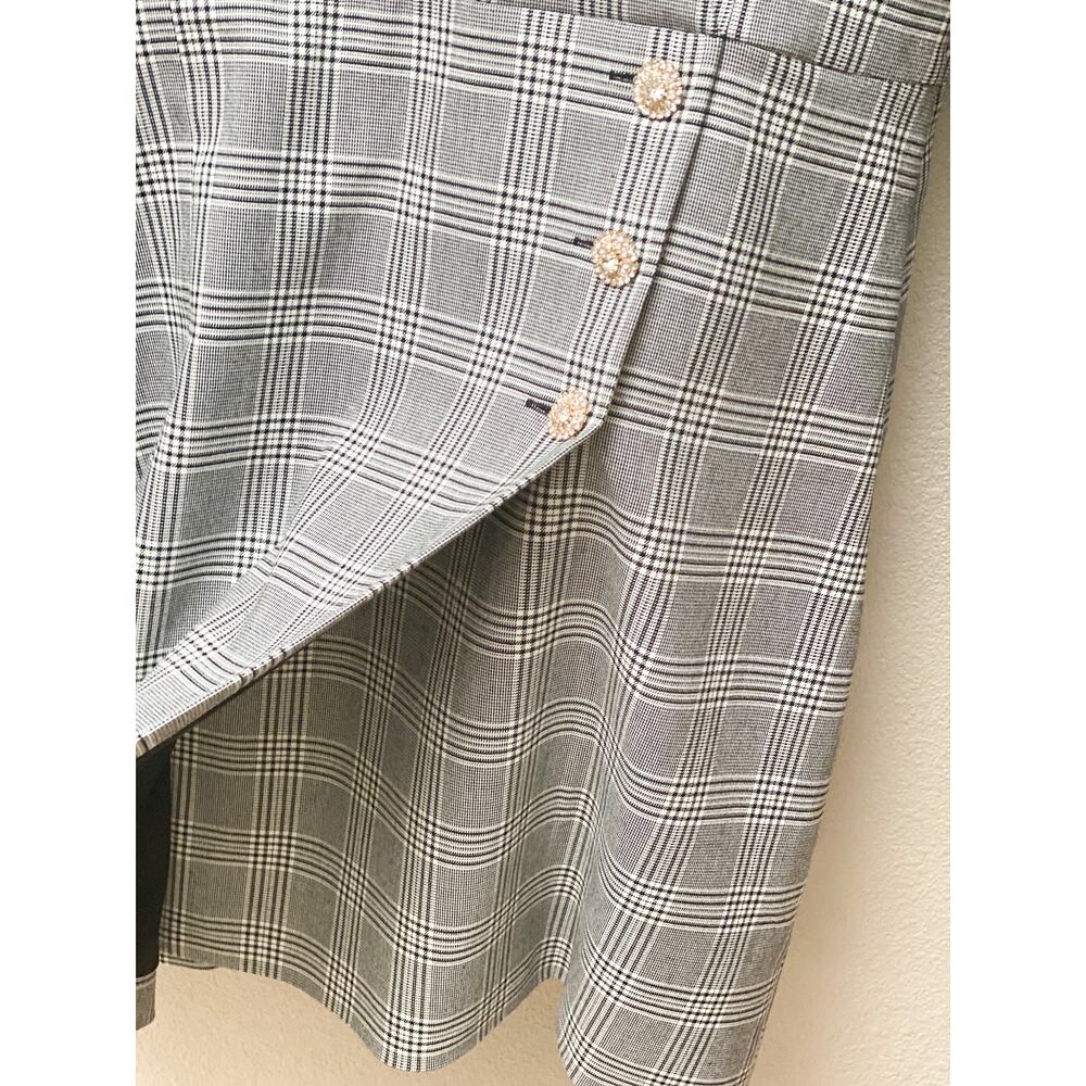 Zara Plaid Blazer Dress Jewel Buttons - Picture 6 of 6